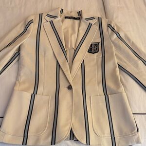 Ralph Lauren Cream Blazer with Black Stripes